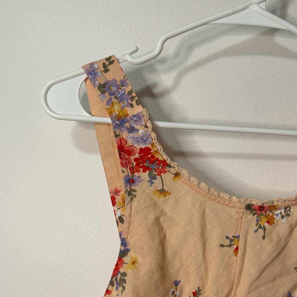 American Eagle Outfitters Floral Tank Top -‎ Tan - Picture 4 of 9